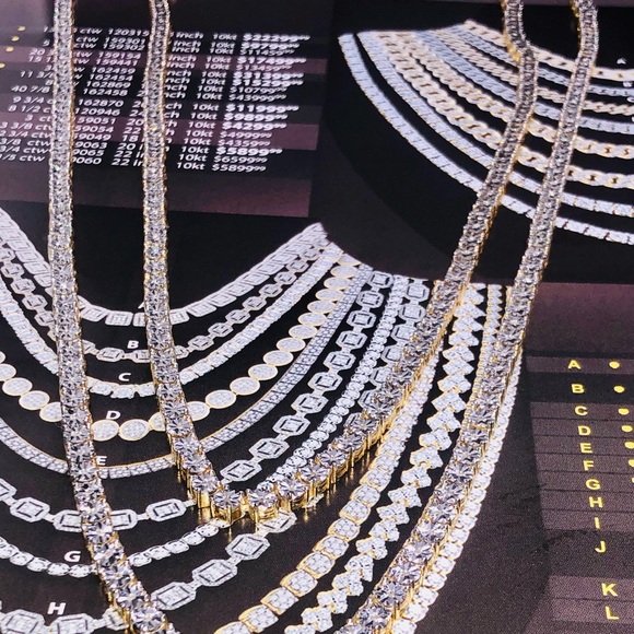 2 REAL DIAMOND TENNIS CHAINS NOT CZ READ POST WOW - Picture 12 of 17